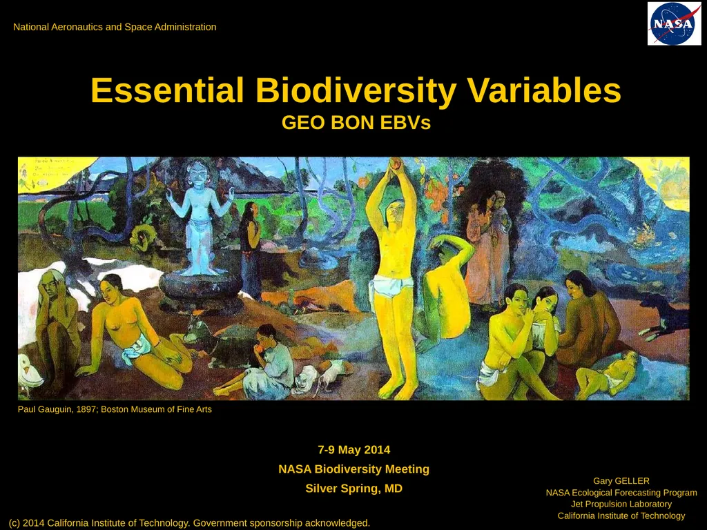 Gary GELLER NASA Ecological Forecasting Program