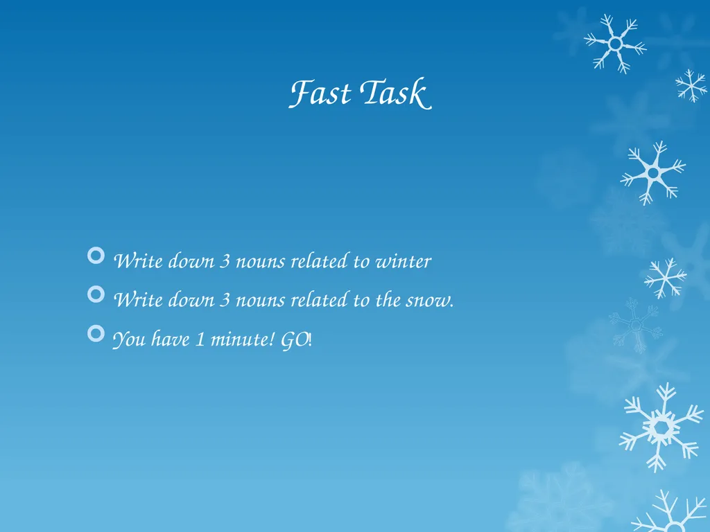 Winter Poems: Similes 01/02/21 Learning Objective - slide 4 of 10