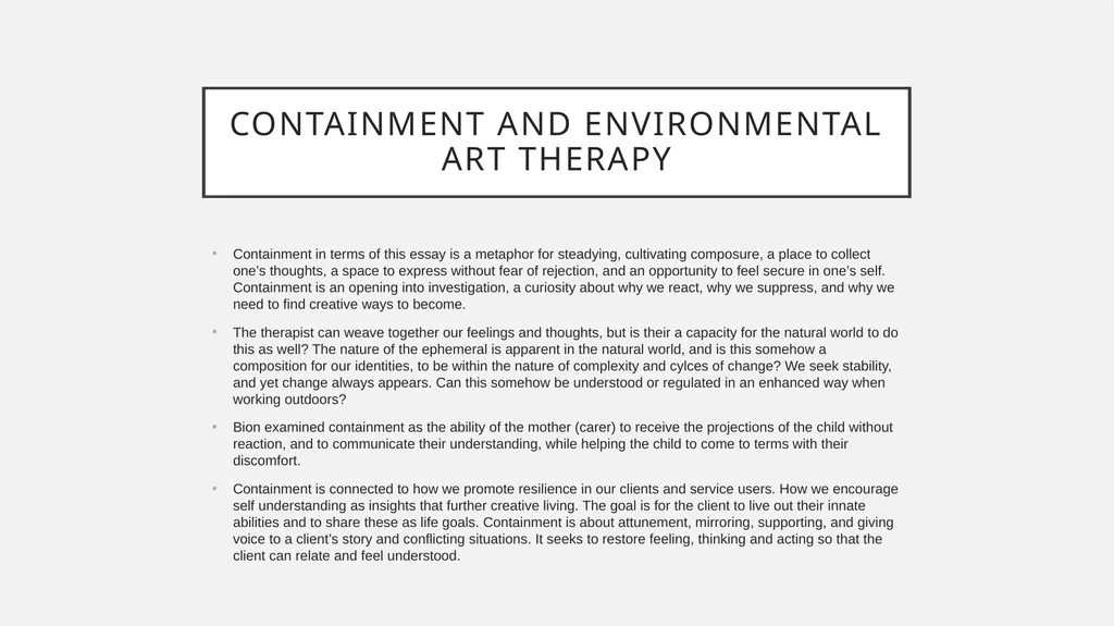 Environmental art therapy The Outdoor studio and - slide 2 of 12