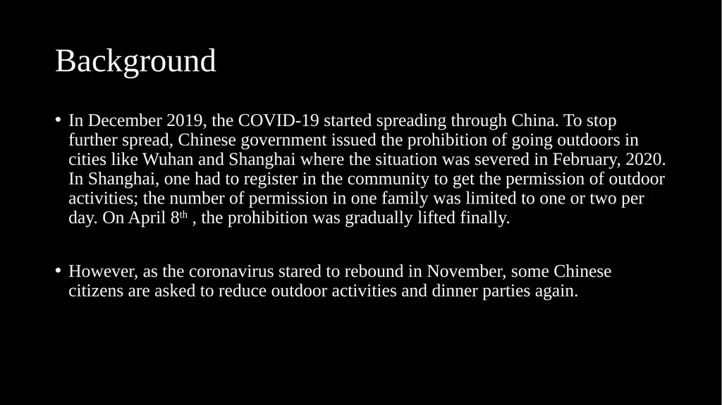 Report: to what extend do pandemic affect Chinese - slide 2 of 19