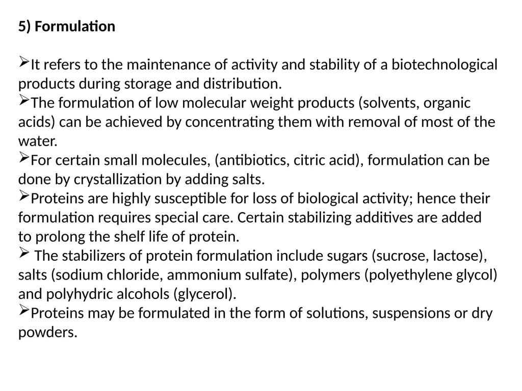 Downstream Recovery The five stages are: - slide 31 of 33