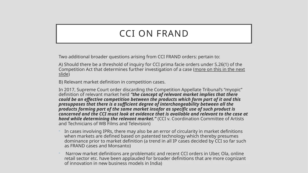 Issues in Indian SEP cases Prof. Avirup Bose - slide 5 of 10