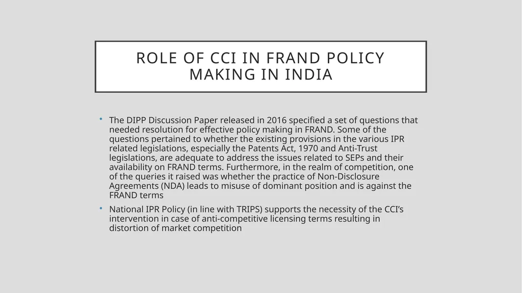 Issues in Indian SEP cases Prof. Avirup Bose - slide 7 of 10