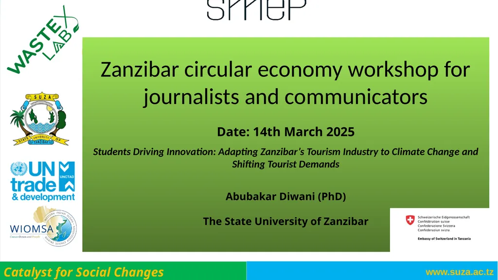 , Zanzibar circular economy workshop for - slide 1 of 13