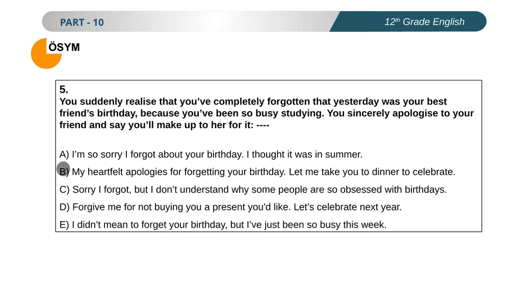 ENGLISH PREPARATION FOR UNIVERSITY ENTRANCE EXAM - slide 6 of 17