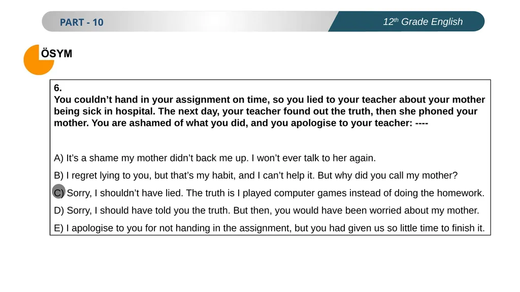 ENGLISH PREPARATION FOR UNIVERSITY ENTRANCE EXAM - slide 7 of 17