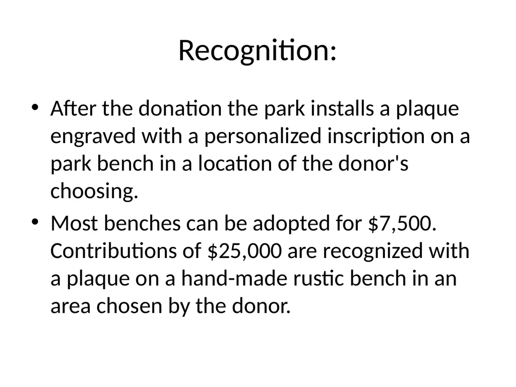 Central Park Benches Adopt-A-Bench Established in - slide 3 of 8