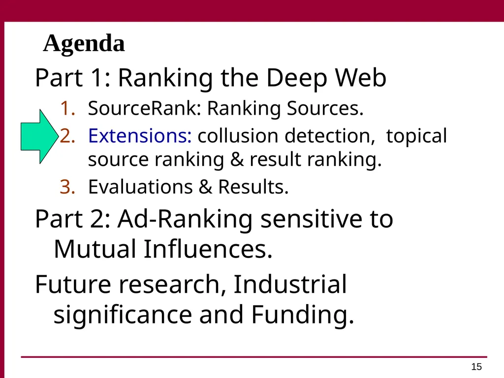 Trust and Profit Sensitive Ranking for Web - slide 15 of 51