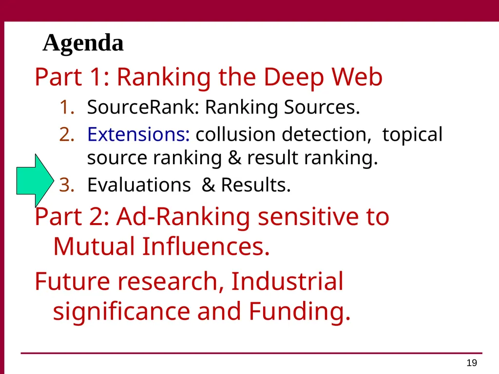 Trust and Profit Sensitive Ranking for Web - slide 19 of 51