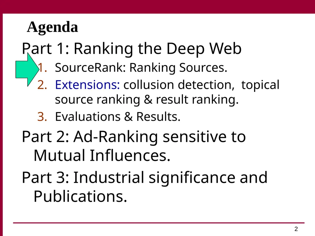 Trust and Profit Sensitive Ranking for Web - slide 2 of 51
