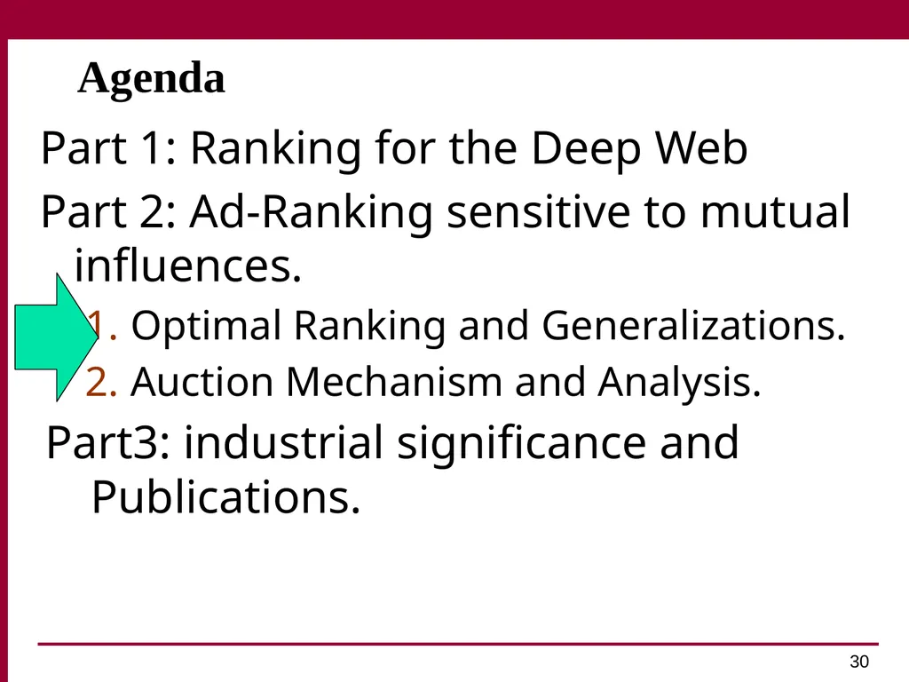 Trust and Profit Sensitive Ranking for Web - slide 30 of 51