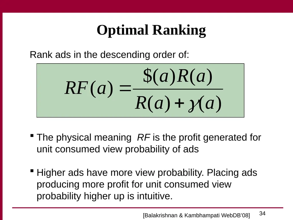 Trust and Profit Sensitive Ranking for Web - slide 34 of 51