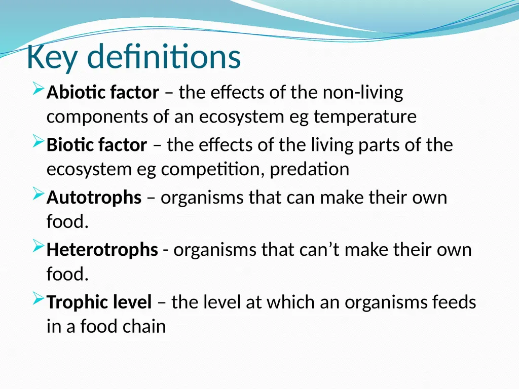 Ecosystems Starter: Key definitions Decomposer - slide 5 of 16