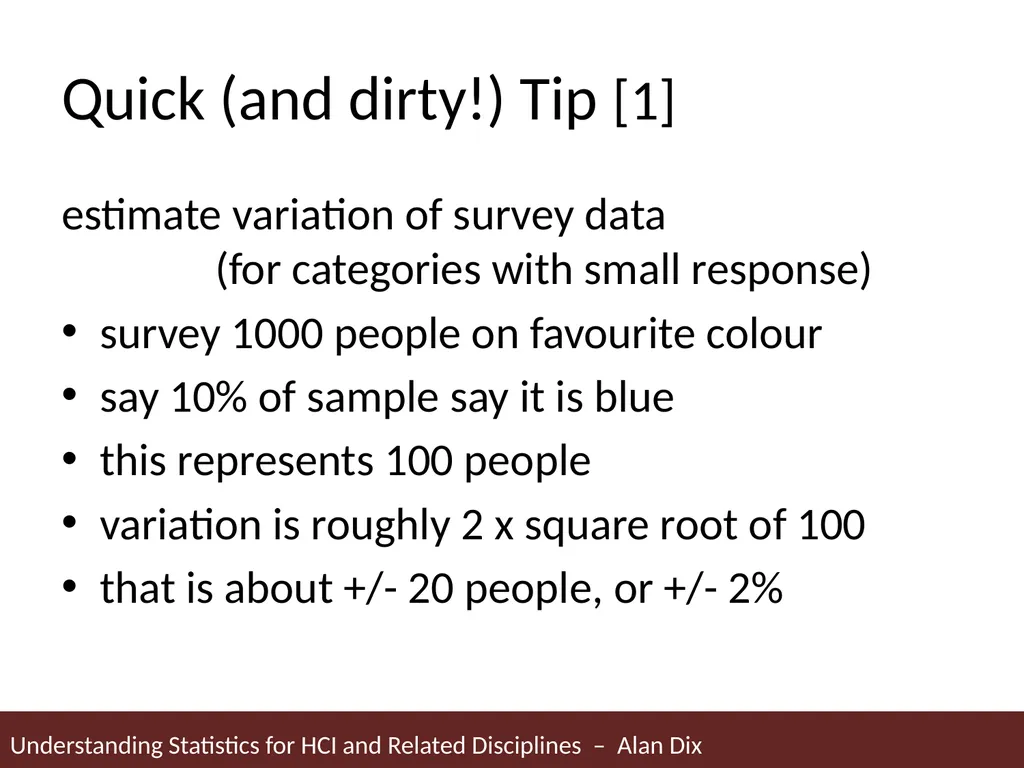 Understanding Statistics for HCI and Related - slide 19 of 61