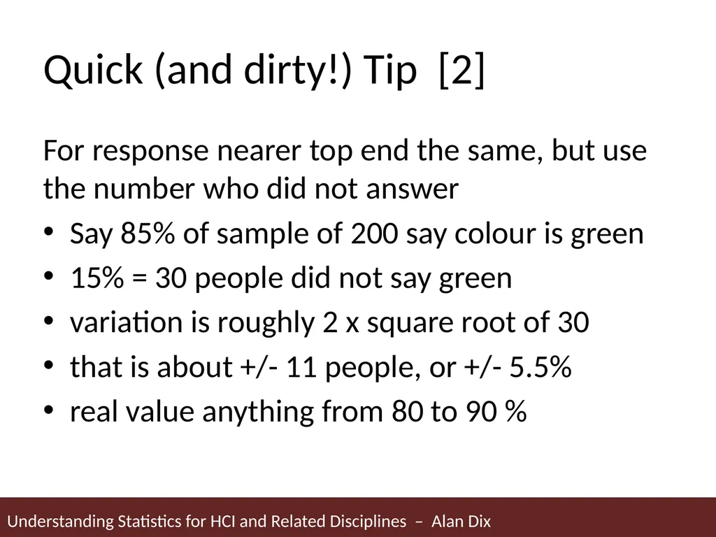 Understanding Statistics for HCI and Related - slide 20 of 61