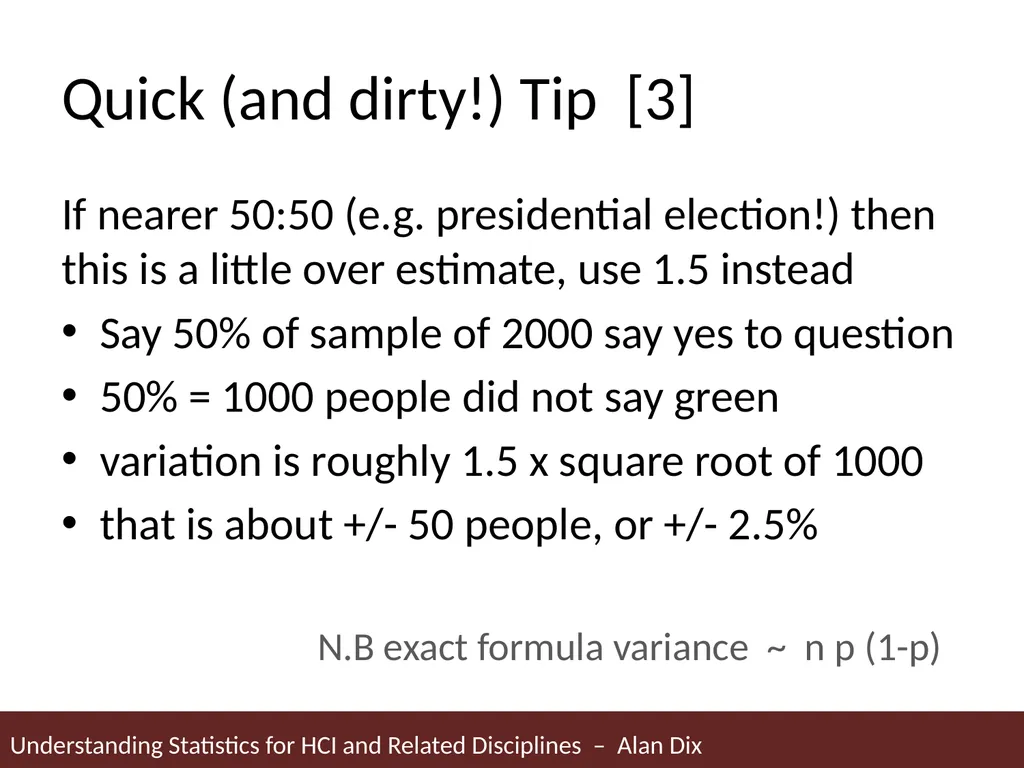 Understanding Statistics for HCI and Related - slide 21 of 61