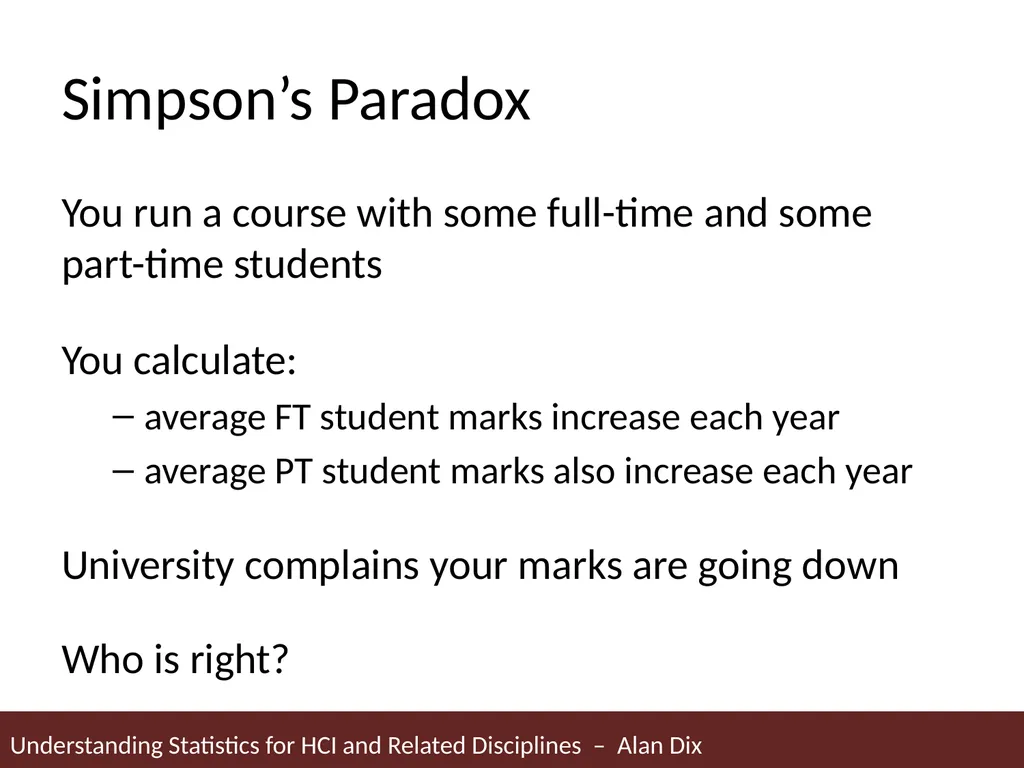 Understanding Statistics for HCI and Related - slide 32 of 61