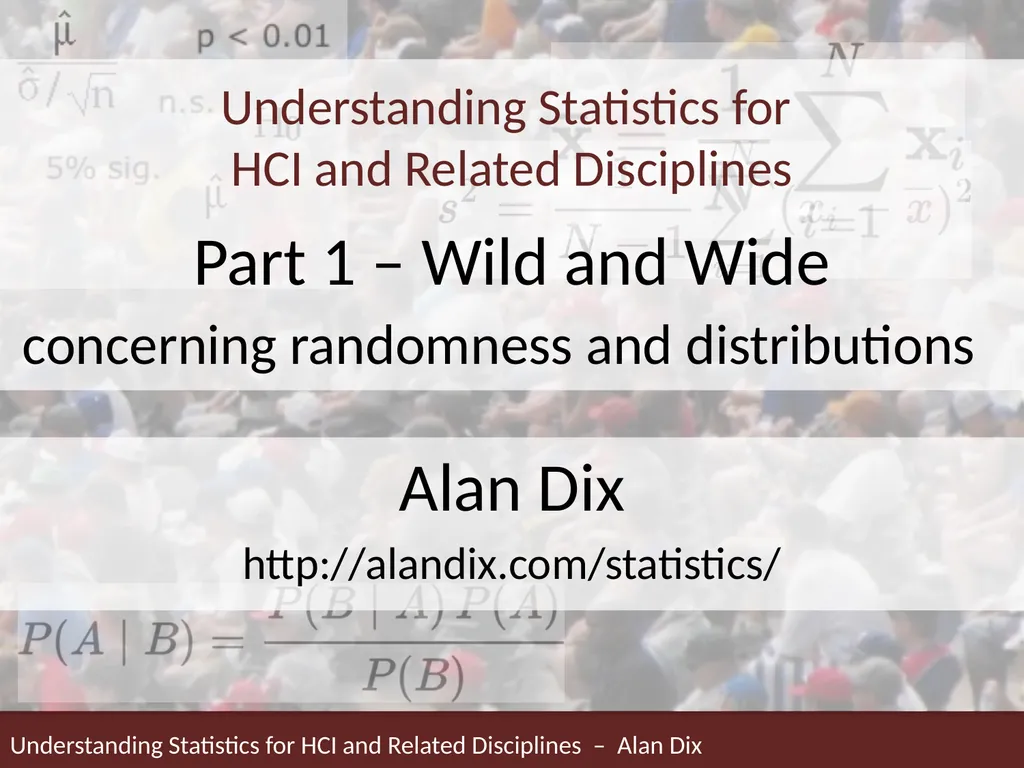 Understanding Statistics for HCI and Related - slide 1 of 61