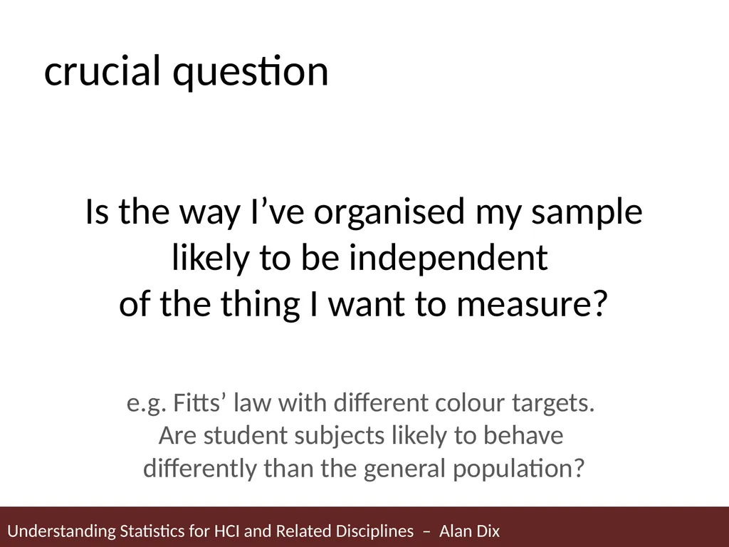 Understanding Statistics for HCI and Related - slide 35 of 61