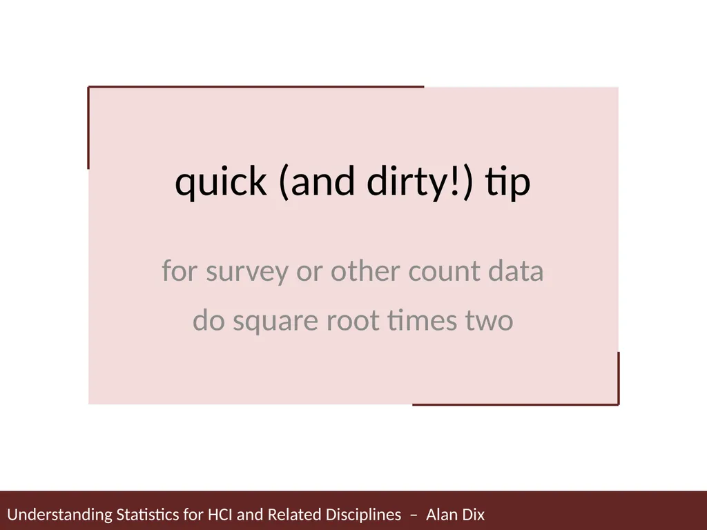 Understanding Statistics for HCI and Related - slide 18 of 61