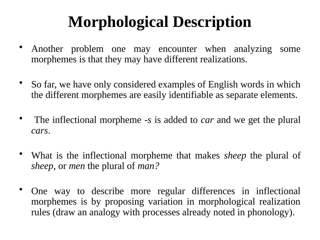 Chapter Six Morphology Overview Defining - slide 14 of 17