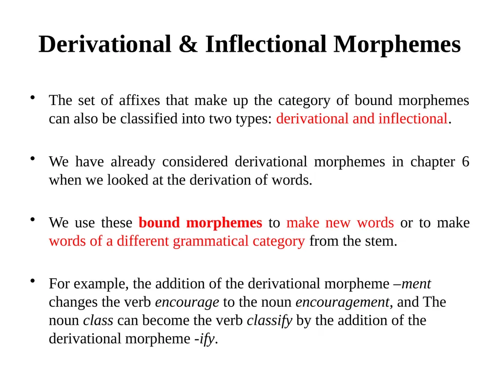 Chapter Six Morphology Overview Defining - slide 9 of 17