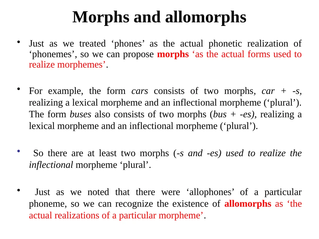Chapter Six Morphology Overview Defining - slide 15 of 17