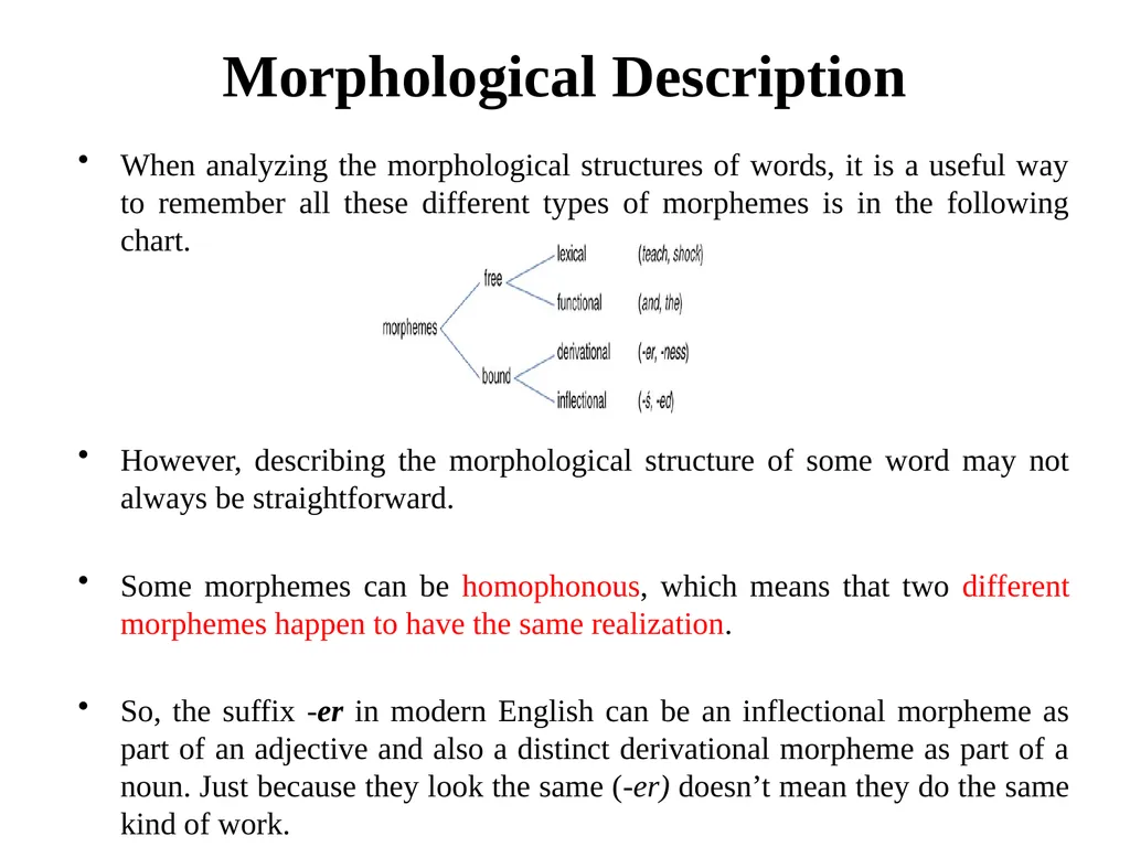 Chapter Six Morphology Overview Defining - slide 13 of 17
