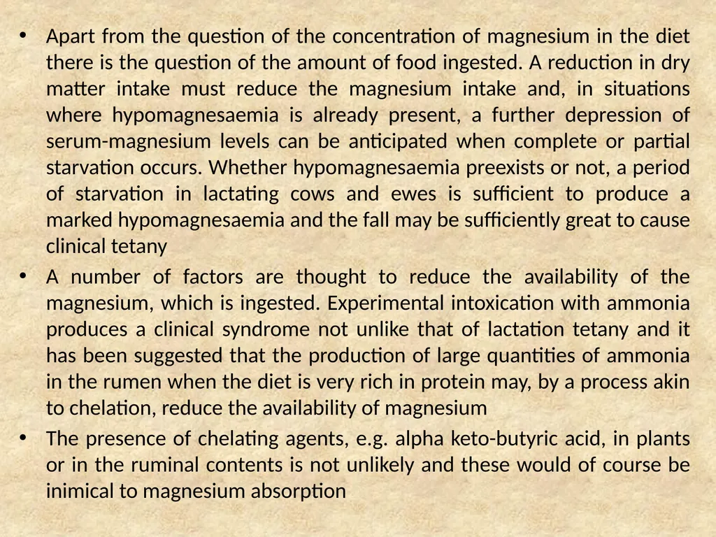 Hypomagnesaemia in Dairy Cows This group of - slide 8 of 17