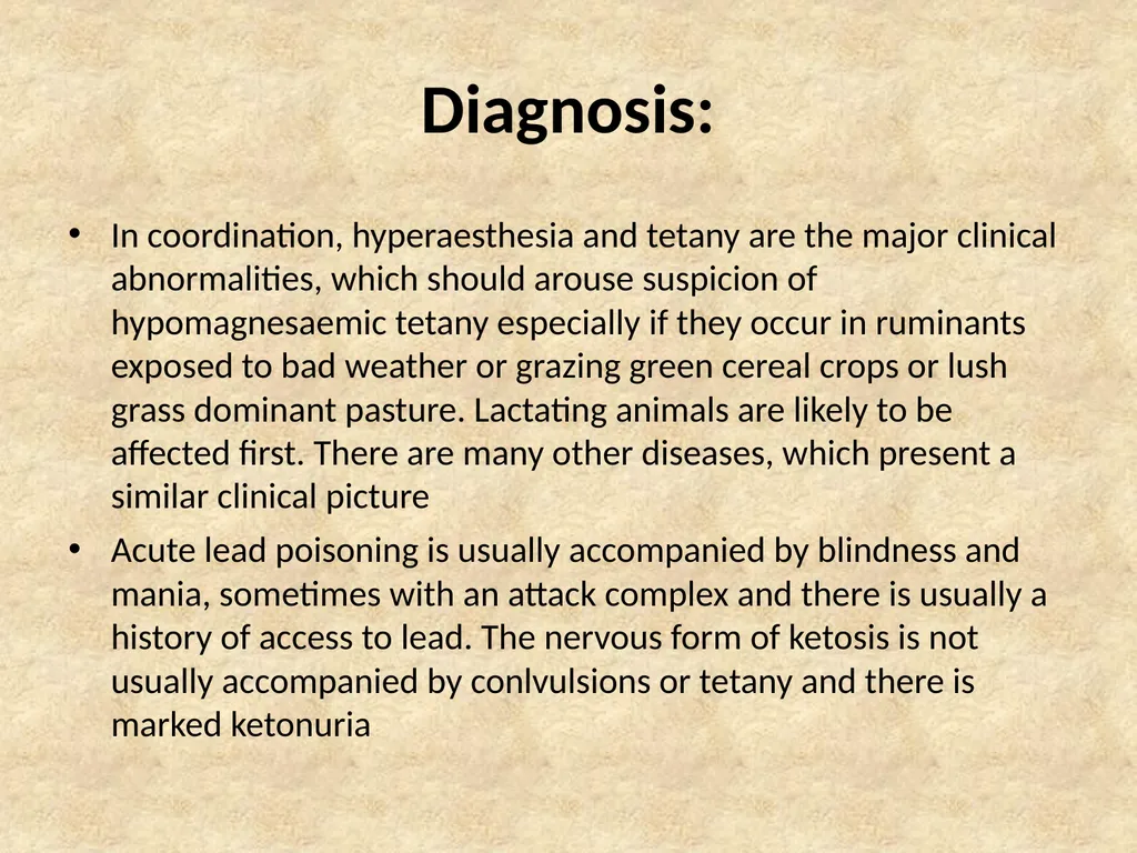 Hypomagnesaemia in Dairy Cows This group of - slide 15 of 17