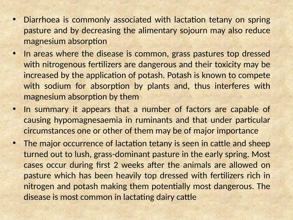 Hypomagnesaemia in Dairy Cows This group of - slide 9 of 17