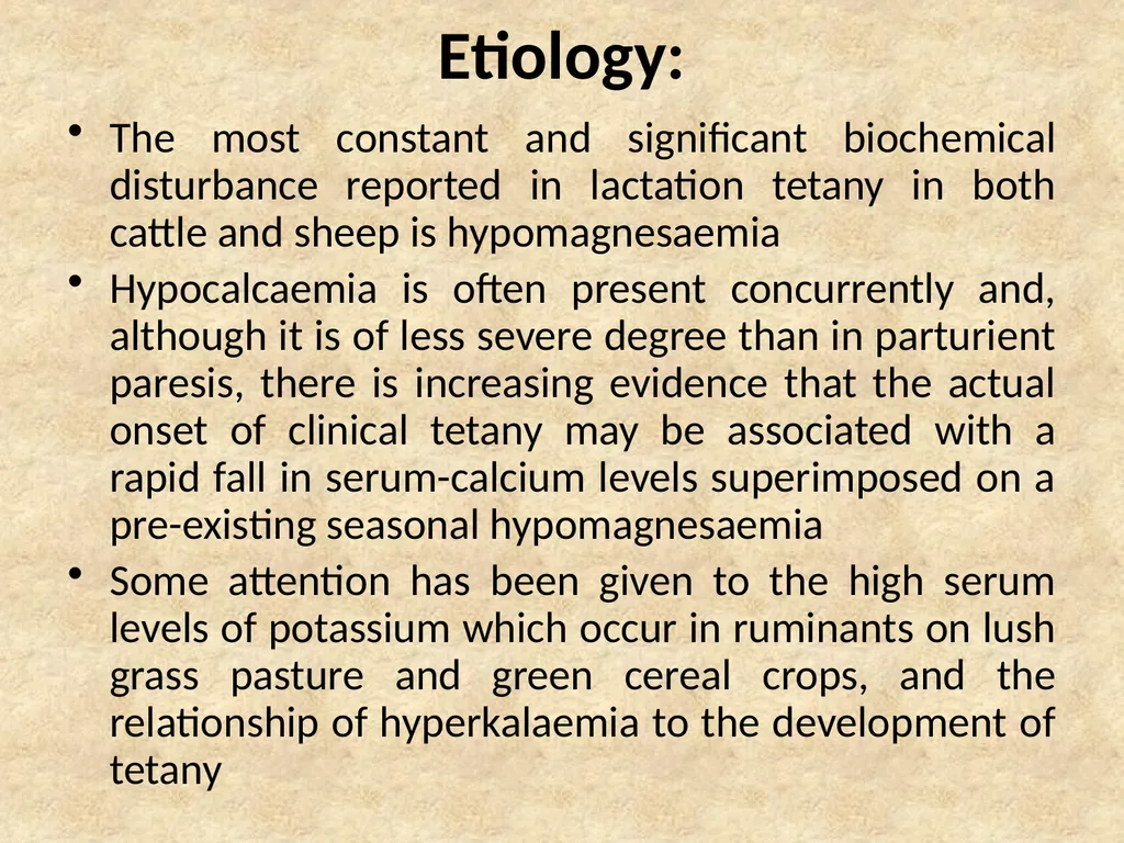 Hypomagnesaemia in Dairy Cows This group of - slide 6 of 17