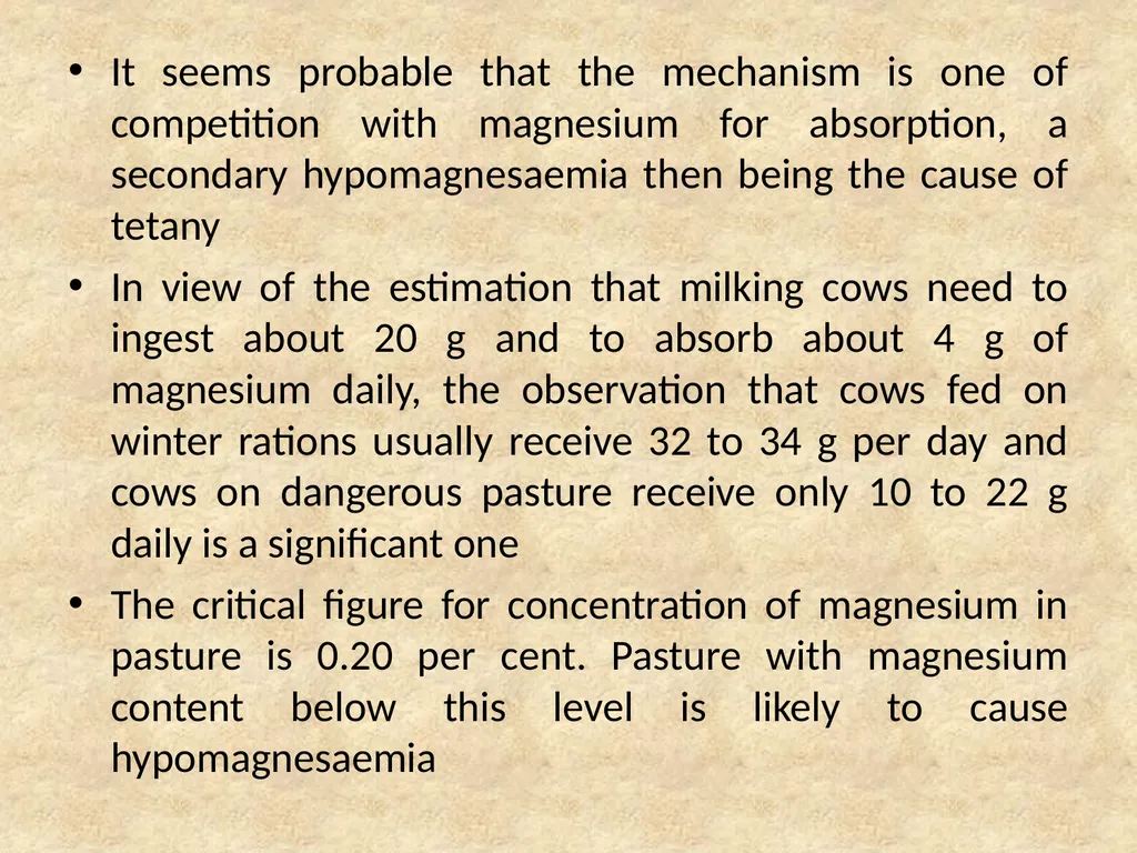 Hypomagnesaemia in Dairy Cows This group of - slide 7 of 17