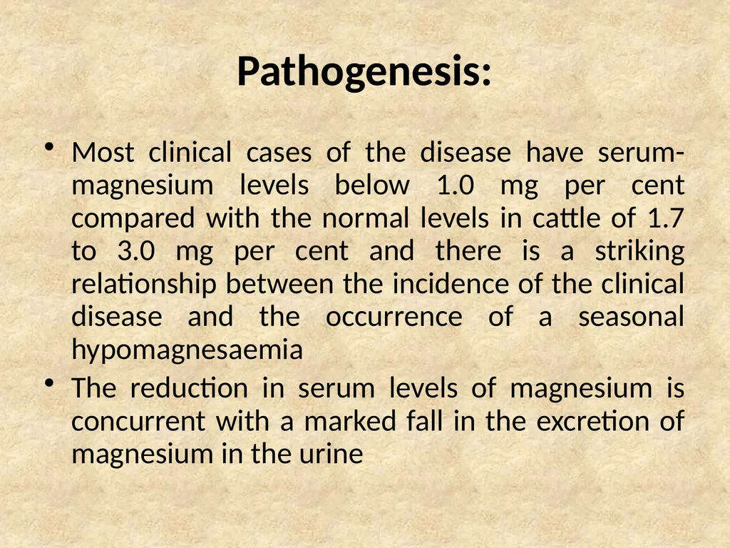 Hypomagnesaemia in Dairy Cows This group of - slide 10 of 17