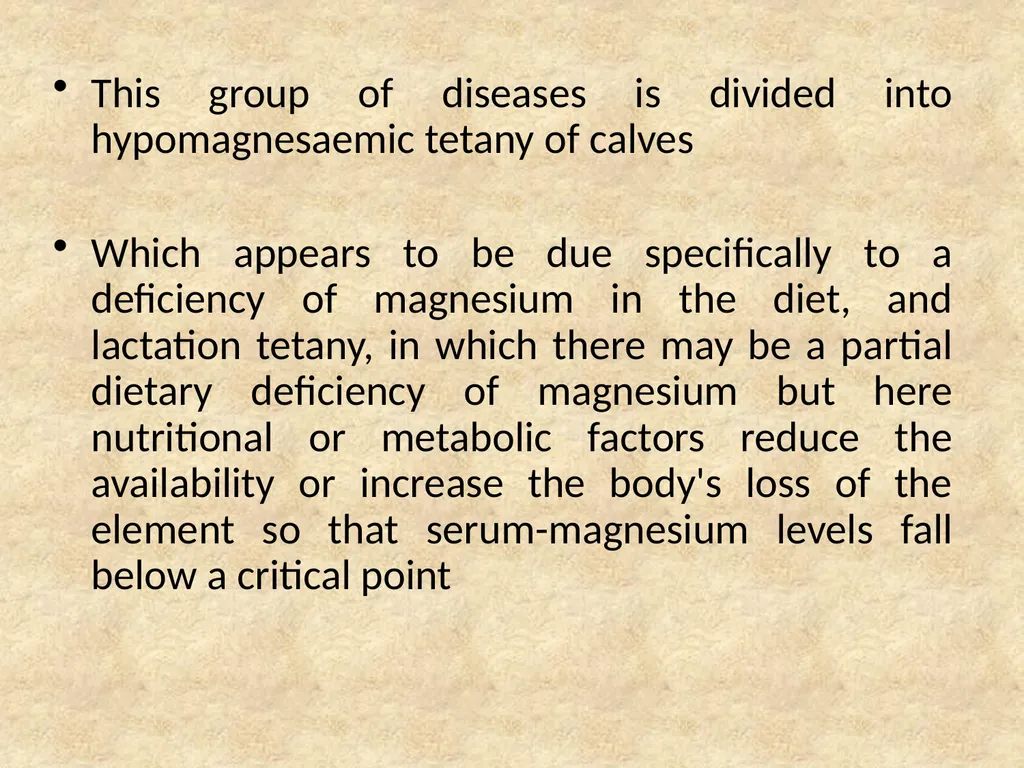 Hypomagnesaemia in Dairy Cows This group of - slide 2 of 17