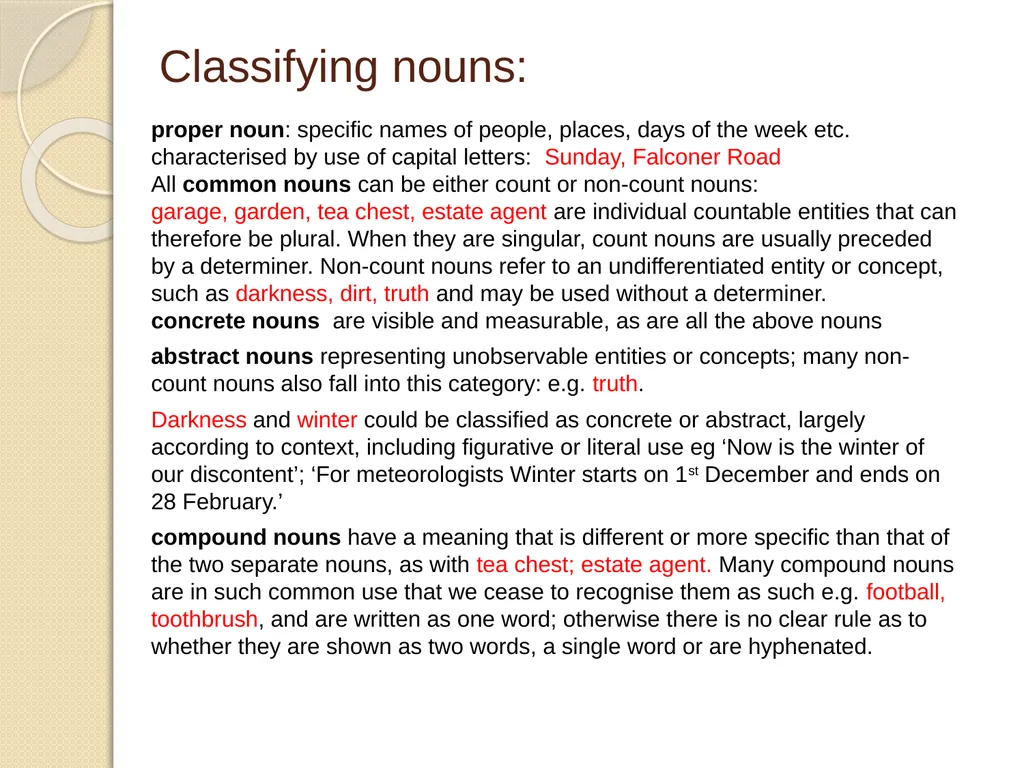Nouns and adjectives T: What are the rules for - slide 8 of 24