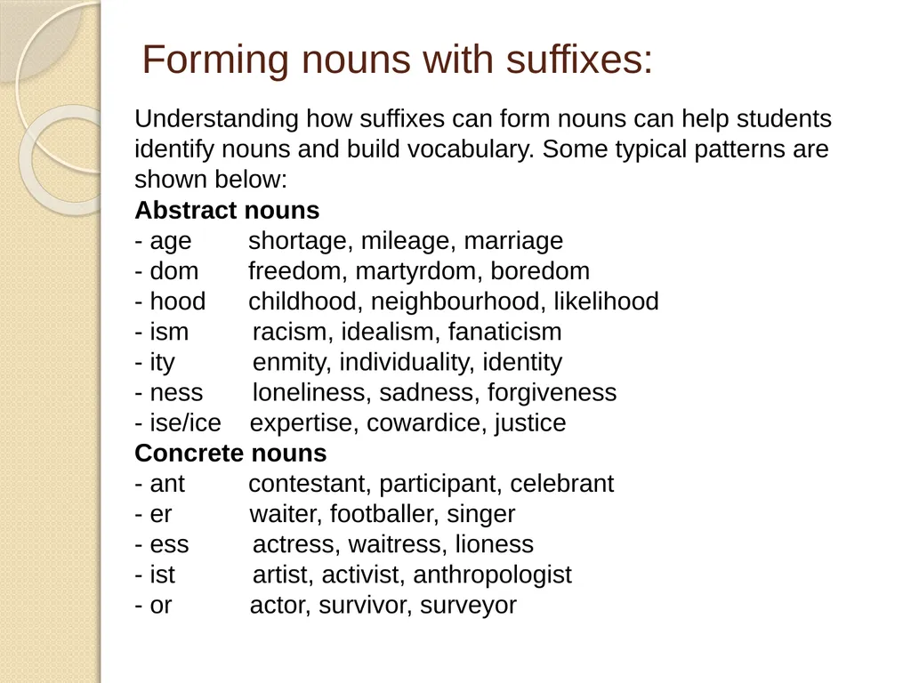 Nouns and adjectives T: What are the rules for - slide 9 of 24