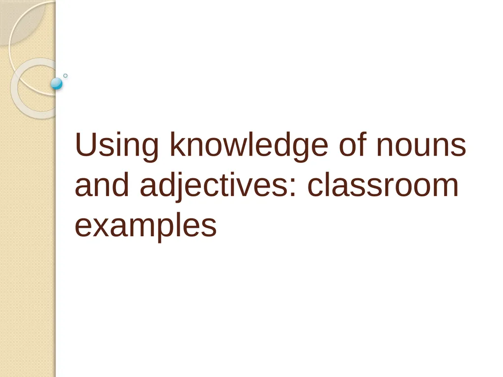 Nouns and adjectives T: What are the rules for - slide 14 of 24