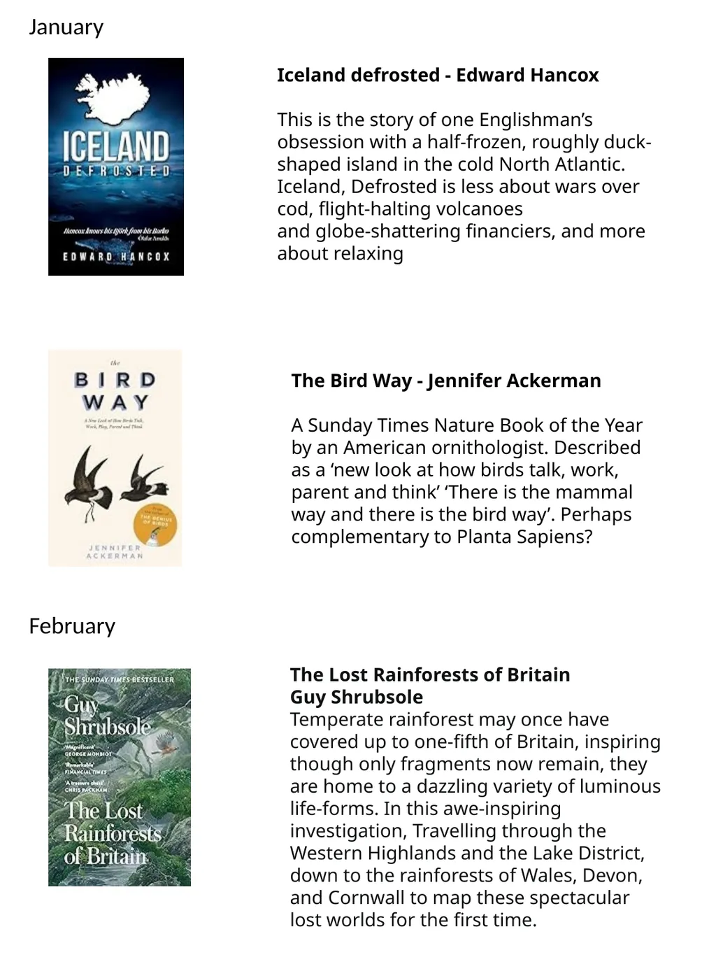 January The Bird Way - Jennifer Ackerman A Sunday - slide 1 of 8