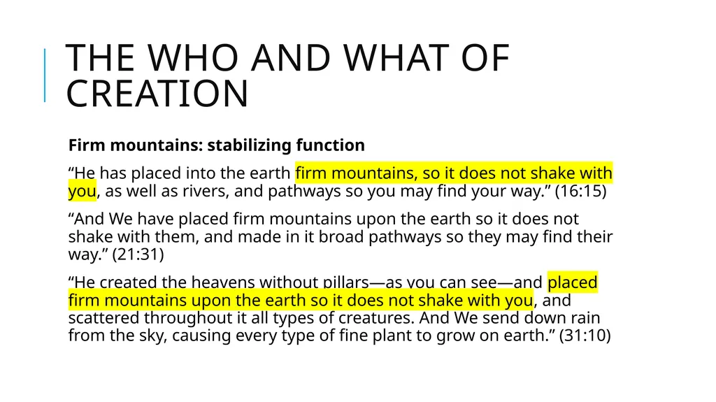 Origins, Creation, and Earth History in the Quran - slide 10 of 44