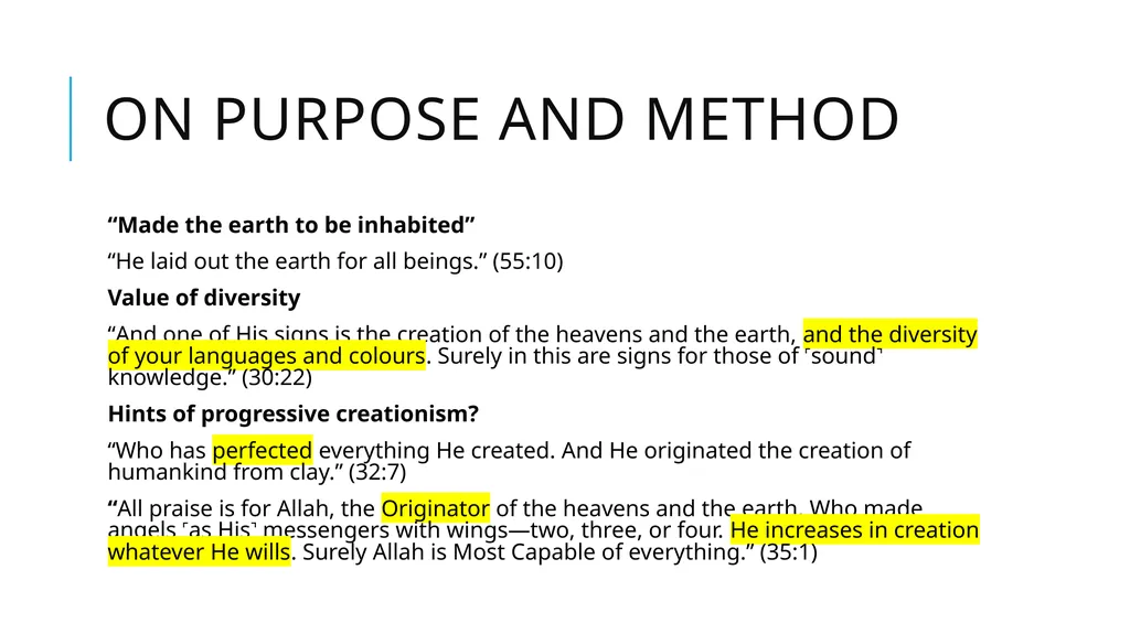 Origins, Creation, and Earth History in the Quran - slide 18 of 44