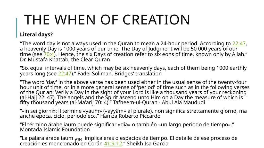 Origins, Creation, and Earth History in the Quran - slide 21 of 44