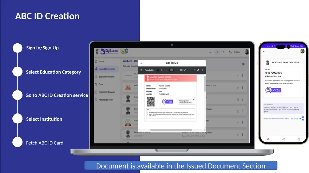 www.abc.gov.in Aca Student ABC ID Creation Process - slide 8 of 12