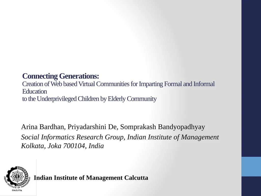 Connecting Generations: Creation of Web based