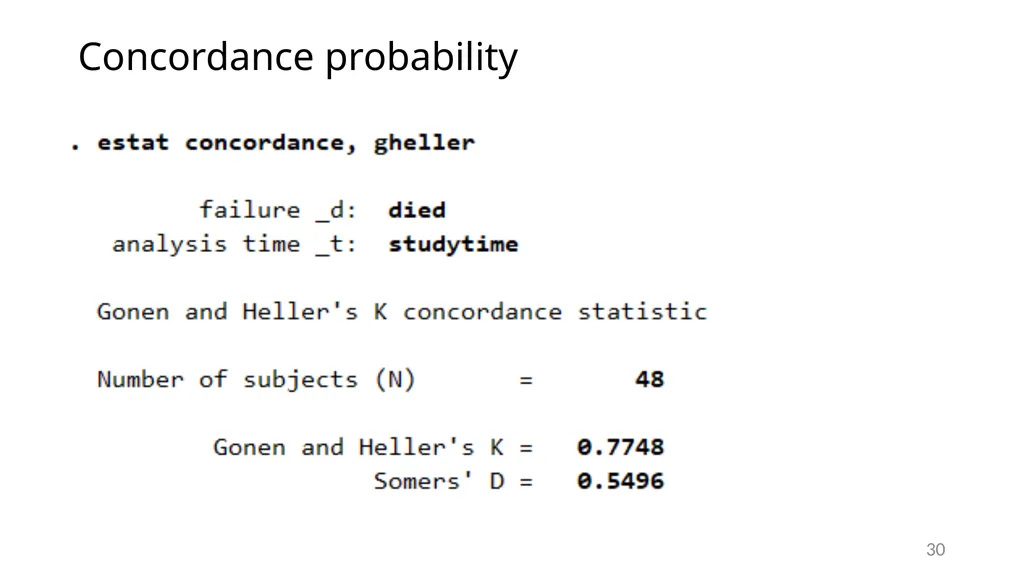 Survival analysis using Stata Gabriela Ortiz 1 - slide 30 of 83
