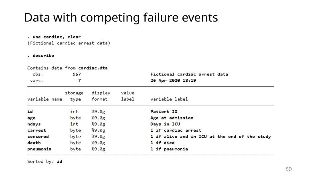 Survival analysis using Stata Gabriela Ortiz 1 - slide 50 of 83