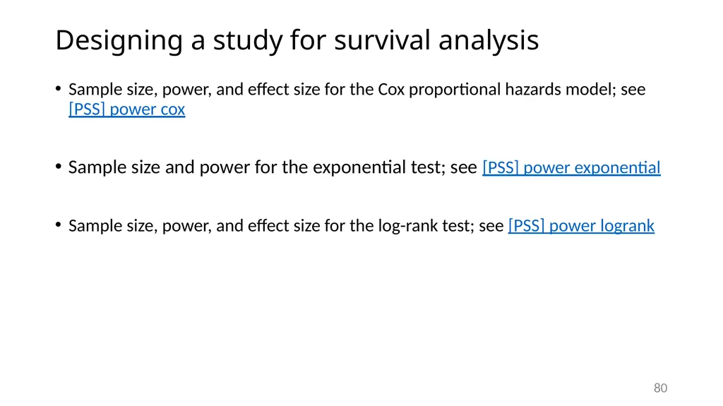 Survival analysis using Stata Gabriela Ortiz 1 - slide 80 of 83