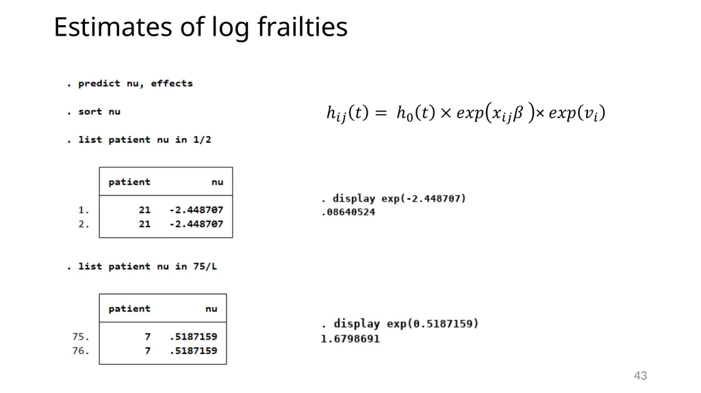 Survival analysis using Stata Gabriela Ortiz 1 - slide 43 of 83