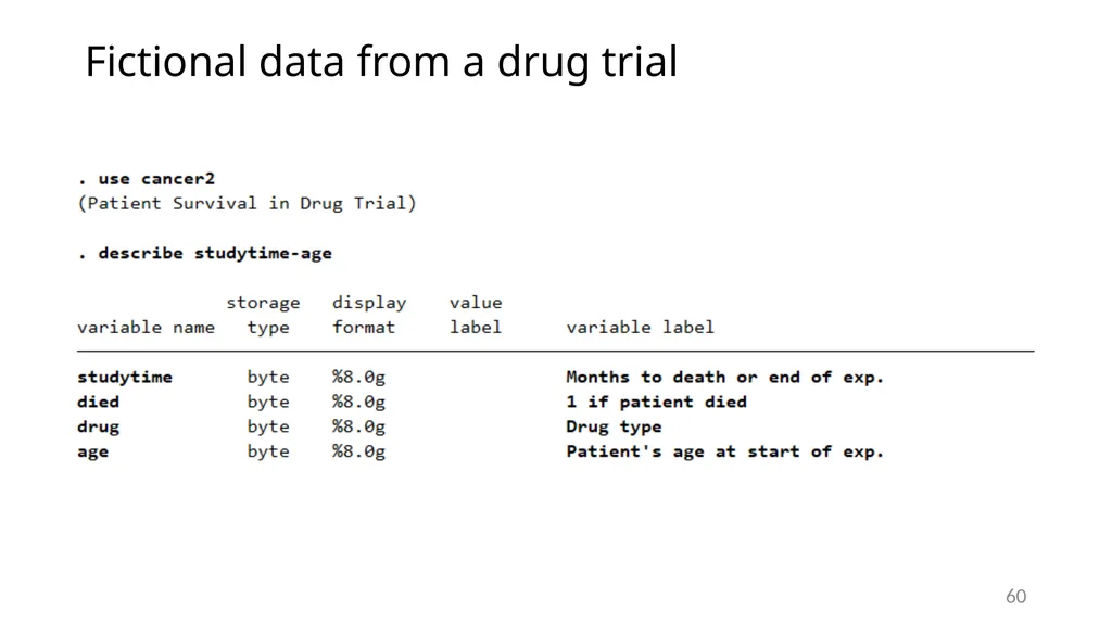 Survival analysis using Stata Gabriela Ortiz 1 - slide 60 of 83