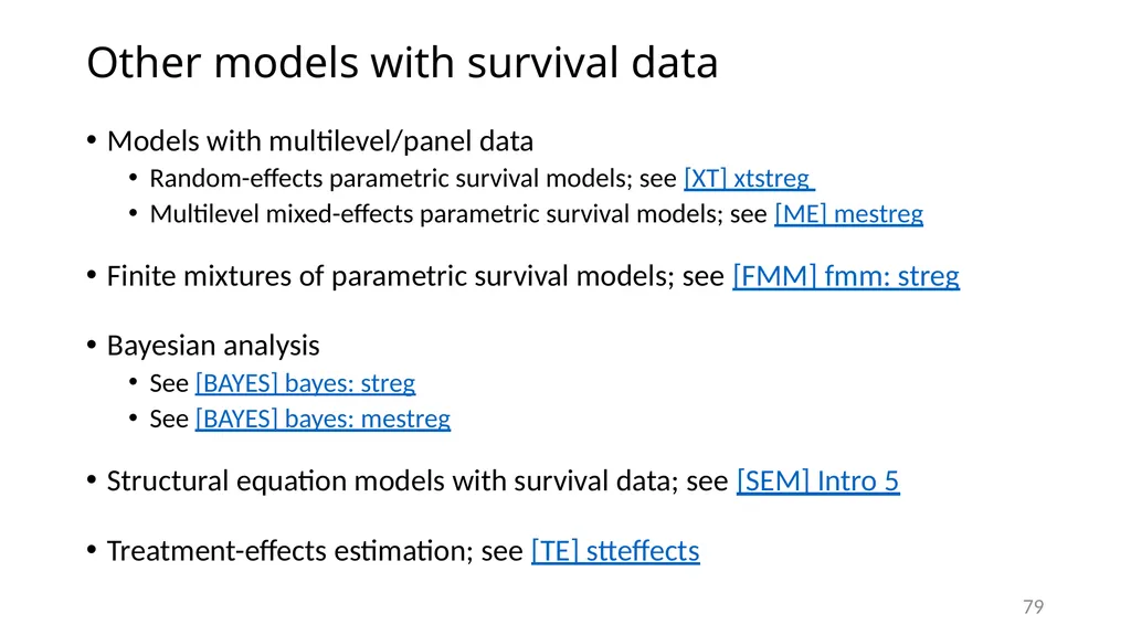 Survival analysis using Stata Gabriela Ortiz 1 - slide 79 of 83